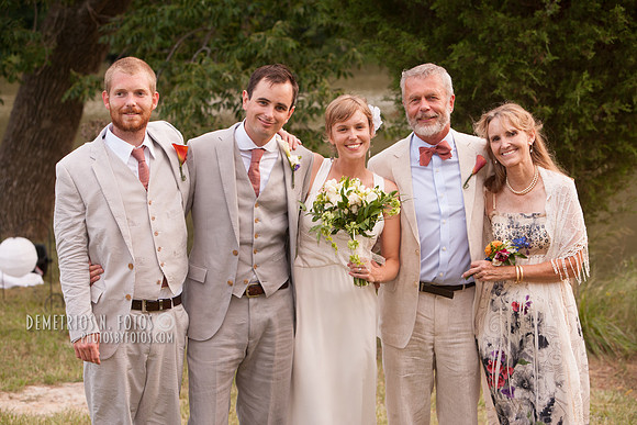 Bride and groom and family
