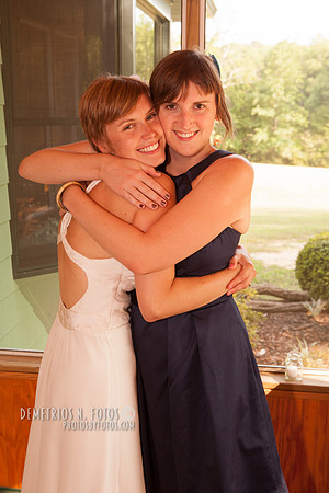 Bride maid and bride