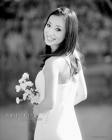 B&W portrait of bride