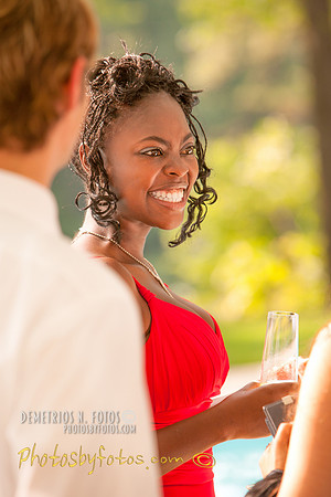 Bride smiles at reception