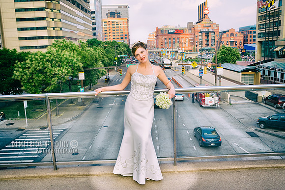 The bride above the streets