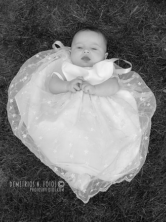 Baptismal dress on baby girl